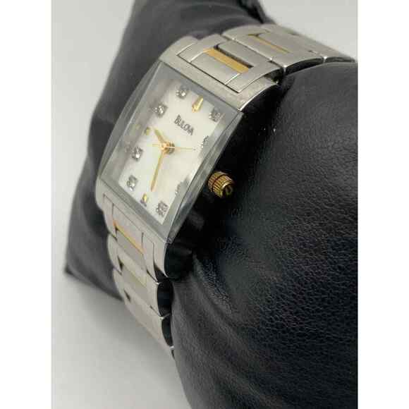Bulova White Dial 2-Tone Stainless Steel Women's Watch 98P39 New Battery - Picture 2 of 9